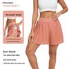 Low-Waist Anti-Exposure Pleated Sports Skirt with Pockets for Yoga, Running, and Tennis