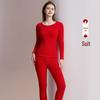 Women's Wool Thermal Underwear Set - Thickened Brushed Edge for Autumn and Winter Warmth