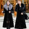 Women's Clothing Faux Fur Coat Autumn Winter Long Water Mink Fur Coat Fox Big Fur Collar Large Size