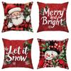 Christmas Decoration Pillowcase Santa Claus Snowman Red Pillow Cover Sofa Cushion Suite Room Home Decoration Gift for Friends