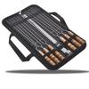 Stainless Steel BBQ Skewers Set with Wooden Handle Double Prong Outdoor Grilling Tools for Camping Picnic