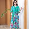 2025 Summer Floral Dress for Mom - Loose-Fit, Belly Covering, Stylish Midlife & Senior Women's Clothing
