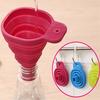 FoodyMine High Quality 1pc New Mini Silicone Gel Foldable Collapsible Style Funnel Hopper Kitchen KTY