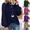 Spring Autumn Round Neck Long Sleeve Lace Splicing Loose Top for Women T-Shirts Women’s