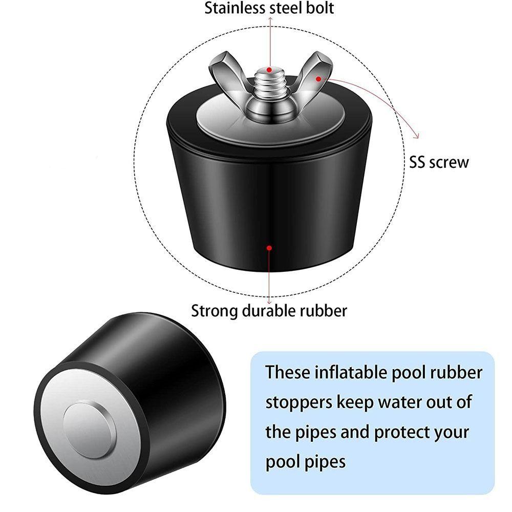 Black Swimming Pool Leak Proof With Stainless Steel Screw Pool Plugs Pool Winterizing Plug