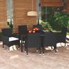 Day and Night - Day and Night Garden Dining Set 7 Pieces and Black Synthetic Rattan Cushions