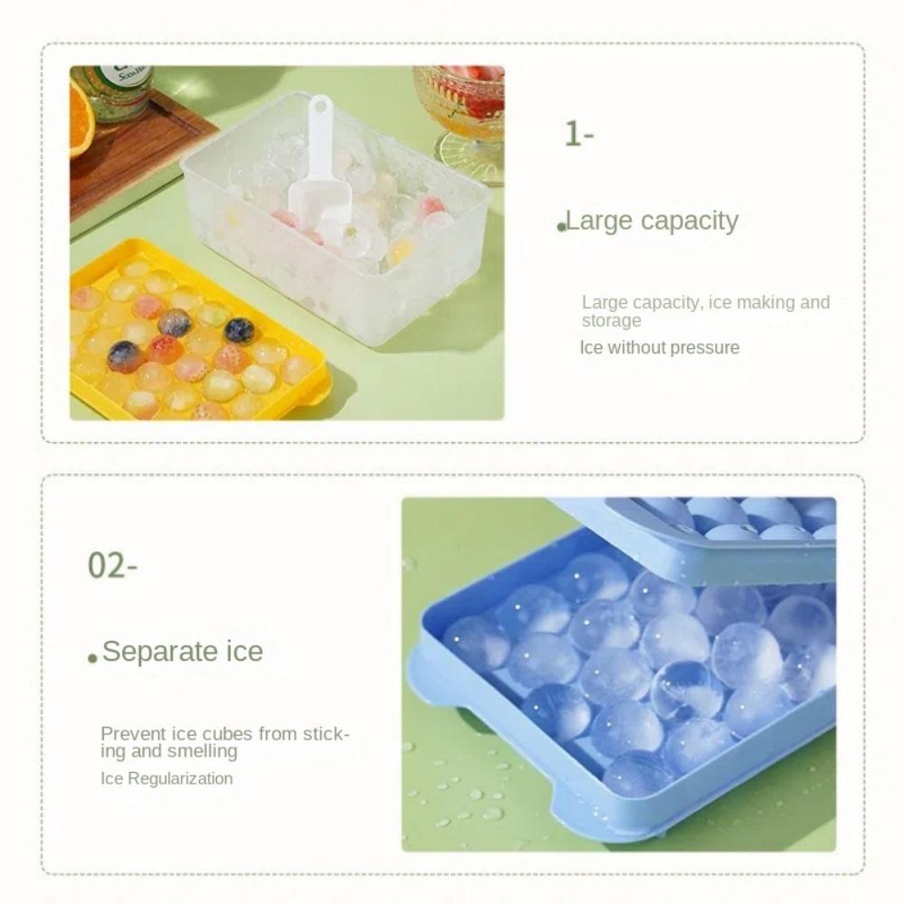 Round Ice Cube Tray Silicone Whiskey Sphere Mold Creative Ice Grid Mold Hockey Ball Maker