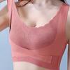 Women Bra Shockproof Hollow Out Back Elastic Push-up Anti-snagging Cross Strap Closure Soft Breathable Padded Wireless Lady Sport Bra