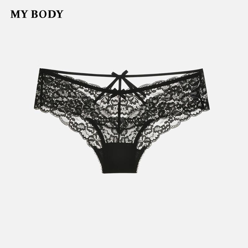 Mybody Women's Breathable Lace V-Waist Low-Rise Briefs