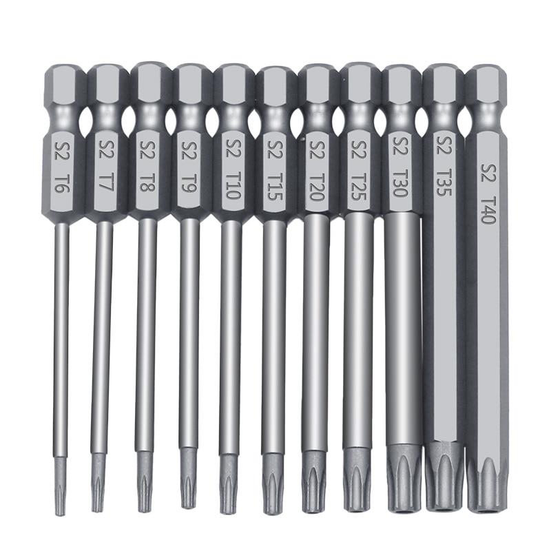 11pcs 12pcs Security Bit Set Tamper Proof Screwdriver Drill Bit Screw Driver Bits Torx Flat Head 1/4" Hex Driver Bits