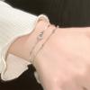 Silver Geometric Double Circle Bracelet For Women Simple Double Layer Irregular Chain Bracelet Jewelry Accessories Gift
