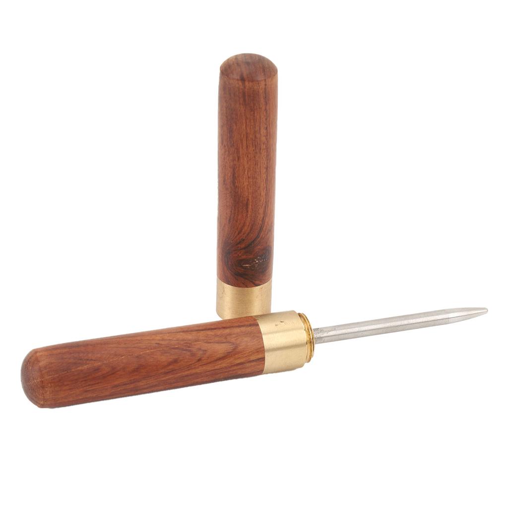 Racket Stringing Awl Stainless Steel Stringing Machine Tool with Wooden Handle for Tennis Badminton