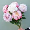 Vintage Artificial Flower Fancy Waterproof Easy Care UV Resistant Peony Simulation