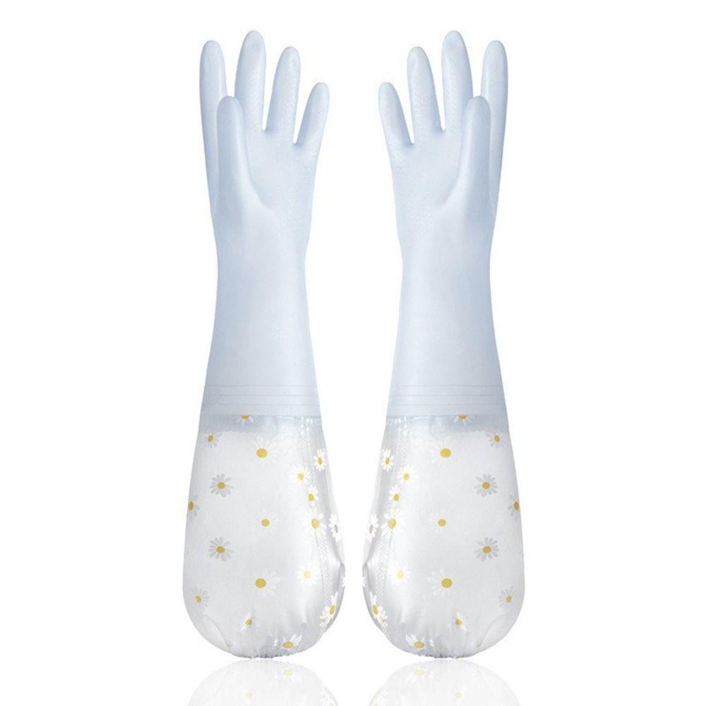 Rubber Thick Waterproof Household Scrubber Dishwashing Gloves Kitchen Clean Tool Cleaning Gloves