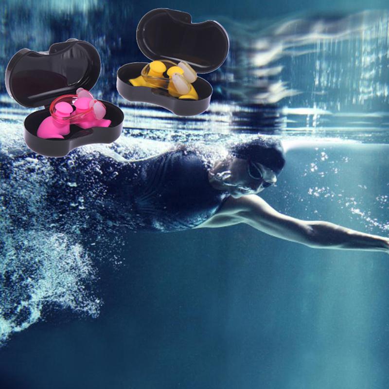 Summer Swimming Earplugs Nose Clip Silicone Waterproof  Diving Ear Plugs