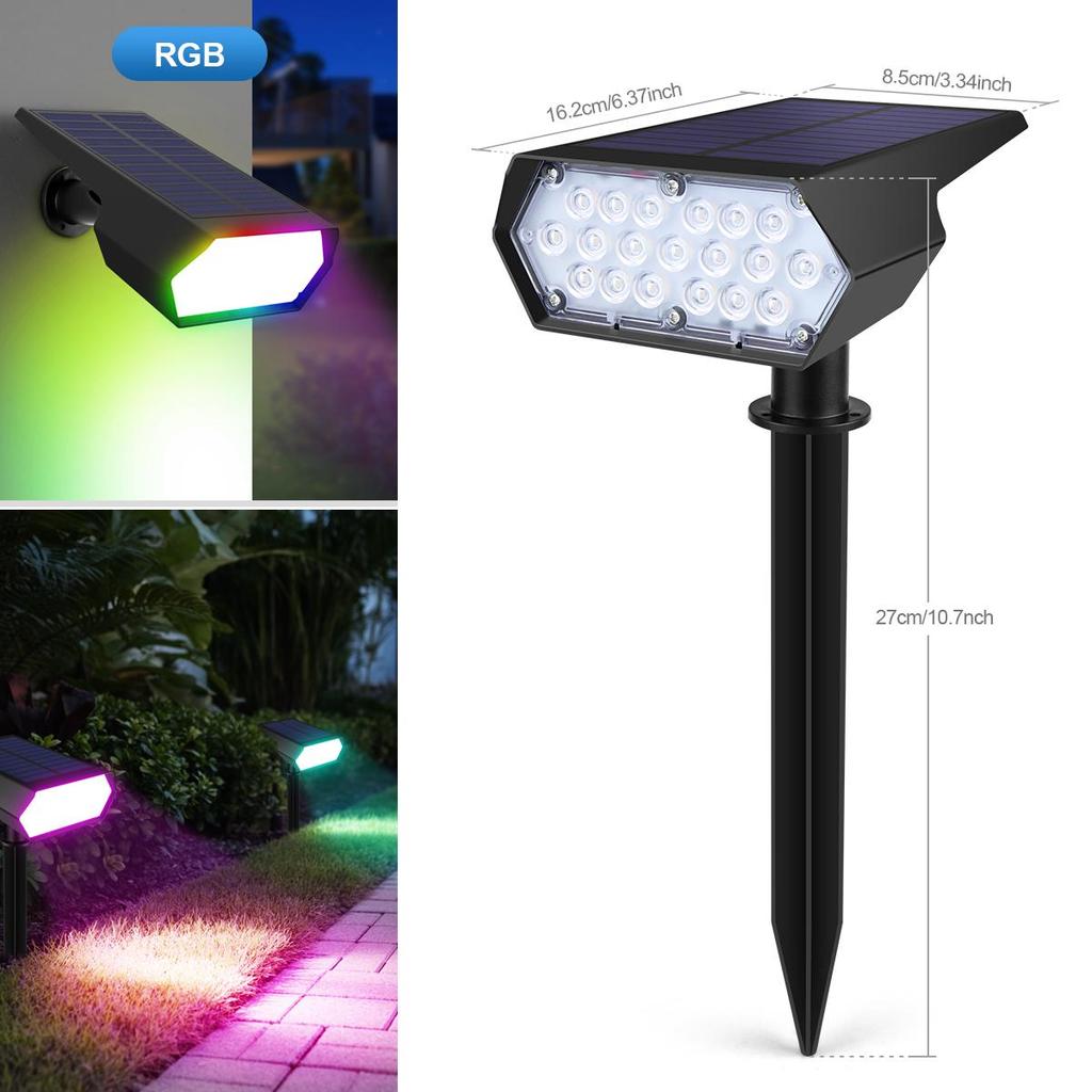 Solar Outdoor LED Spot Lights Waterproof 19 LEDs Solar Lawn Light for Landscape,Courtyard,Garden,Tree Decoration