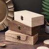 Retro Jewelry Box Desktop Natural Wood Clamshell Storage Decoration Wooden