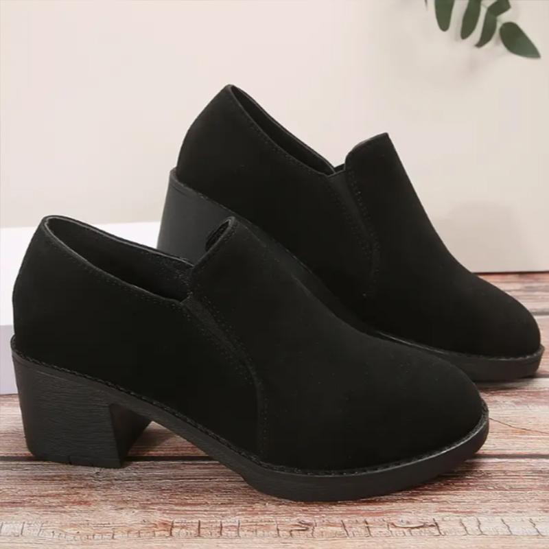 Women Ankle Boots Chunky Suede High Heels Shoes Wnter New Brand Casual Retro Walking Pumps Fashion Comfort Short Boots Mujer