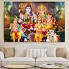 Shiva Parvati Ganesha Indian Art Hindu God Figure Canvas Painting Religious Poster and Print Wall Picture for Living Room Decor