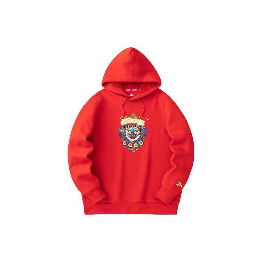 Anta Life Series Good Things Happen Cartoon Anime Letter Hoodie Men Hoodies Deep-Red 152418746-2