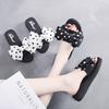 Summer 3cm High Heels Slippers Female Summer Muffin Thick Bottom Sandals with Fashion Beach Flip-flops