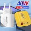 40W USB Type C Charger Dual PD Fast Charging Adapter EU/US Plug For iPhone Samsung Xiaomi Huawei Phone Quick Charge 3.0 Charger