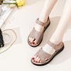 ~~ Women's Shoes Mother Sandals Summer New Leather Non-slip Comfortable Soft Sole Medium and Old Sandals Women