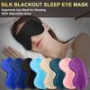 Sleep Mask Silk Blackouted Soft Travel Mask with  Strap Sleep Eye Mask