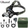 Led Headlamp Built In Battery Waterrpoof Headlight Head Flashlight Torch White Color Lamp Usb Rechargeable for Camping