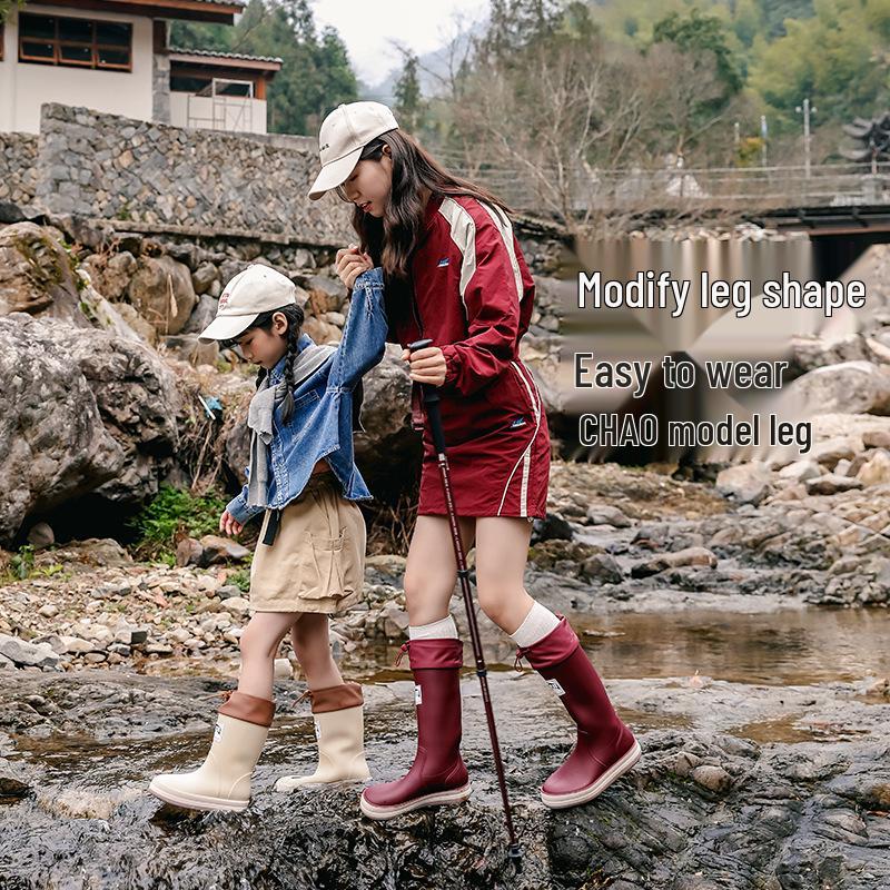 New Fashion Non-Slip Rain Boots: High-Top Waterproof Boots for Women, Men, and Children