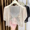 Wearing Short Sleeved Cardigan for Women In Summer Sun Protection Shawl Flash Disc Buckle Thin Cover for Women