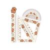 Cute Ruler Four-piece Set Cartoon Capybara Pattern Ruler Set Triangle Protractor Set Children