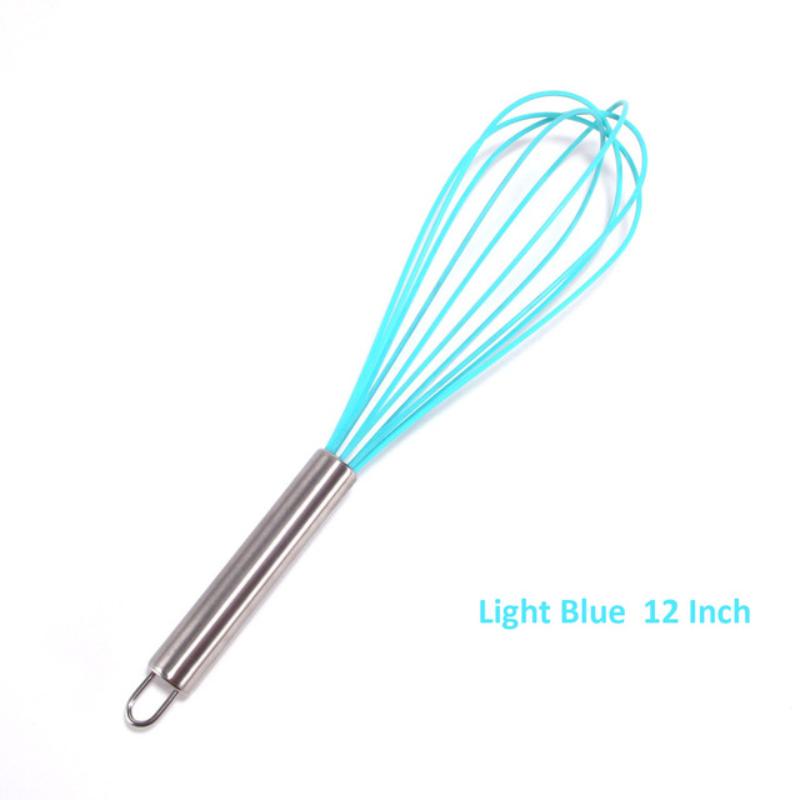 1PC Manual Egg Beater High Quality Stainless Steel Silicone Balloon Whisk Cream Mixer Milk Shake Mixing Stiring Tools 8/10/12 Inch