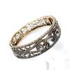 Gray Rhinestone Bangle for Women Side Open