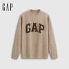 Gap Unisex Loose Fit Logo Terry Cable Knit Round Neck Sweater