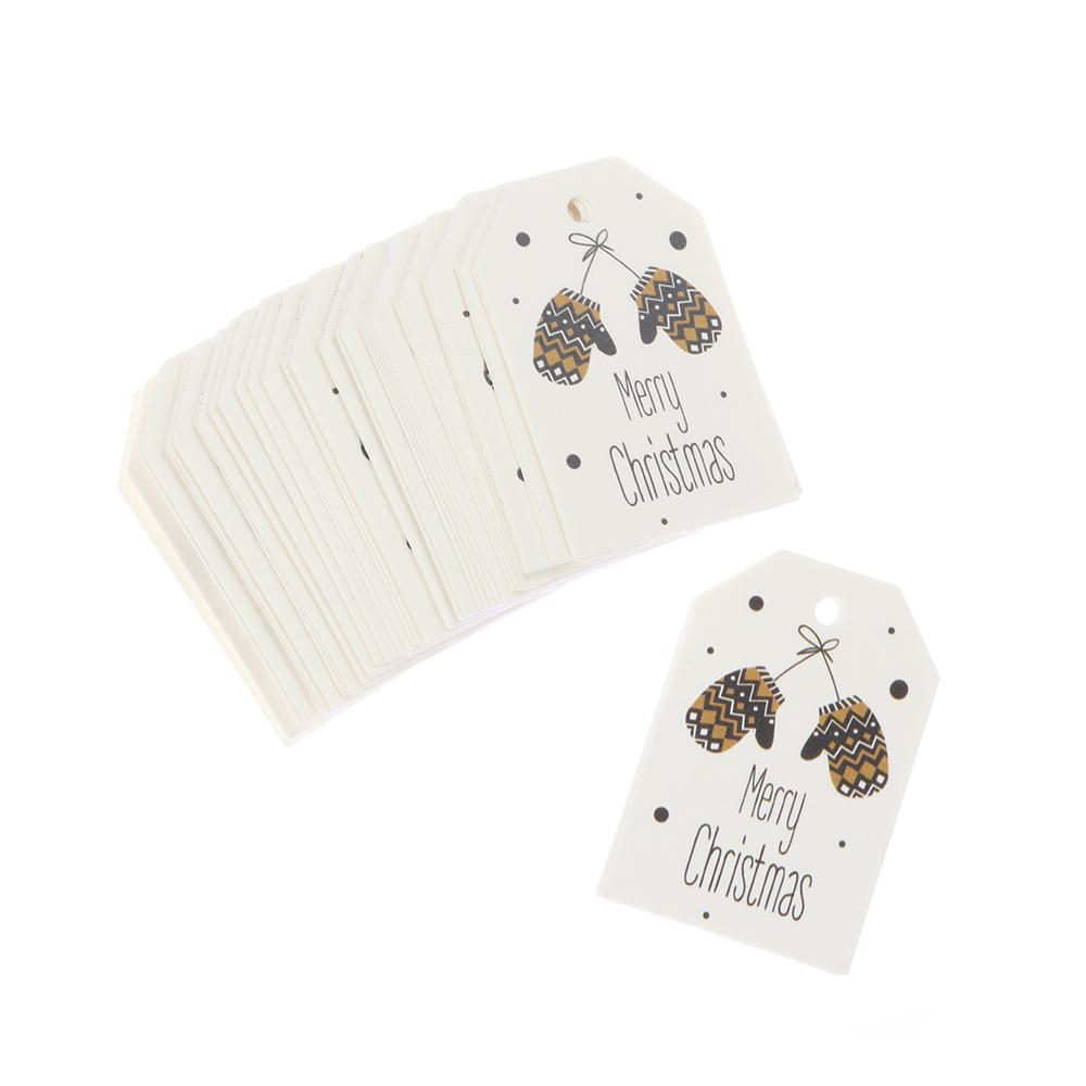 50PCS DIY Wrapping Supplies Xmas Decoration Hang Tags Christmas Labels Gift Wrapping Kraft Tag