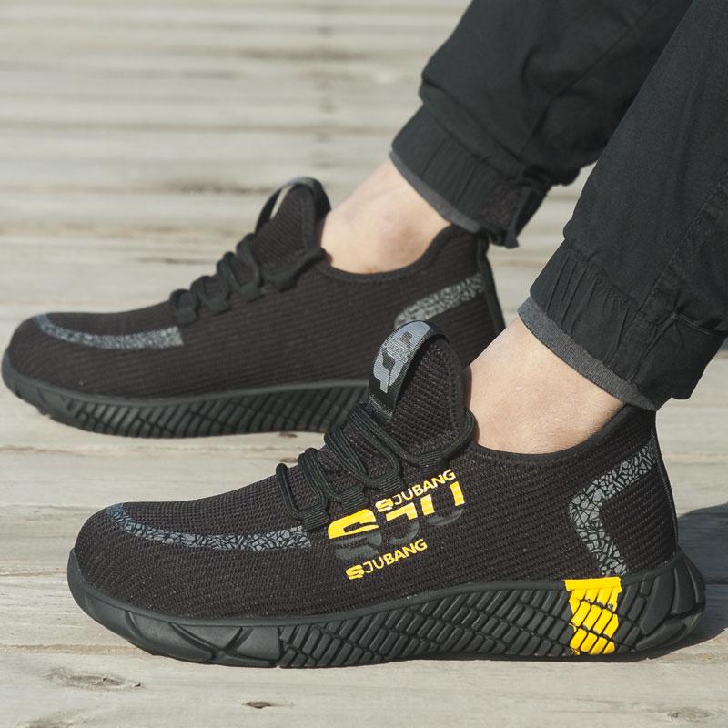 Breathable Fashion Anti Smash Anti-Slippery and Wear-Resistant Steel Toe Work Industrial Safety Shoes for Mens