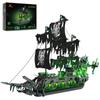 JMBricklayer Pirate Ship Block Set with Light Ghost Ship Flying Dutchman Model Ship 40001 for Adults Pirate Ship Model Assembly Toy Halloween