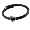 [P3674] - Silver Black 'Love' Designer Bracelet