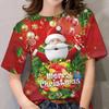 Women's Christmas T-Shirt 2026 - Tree & Santa Design, 3D Printed Full Sublimation