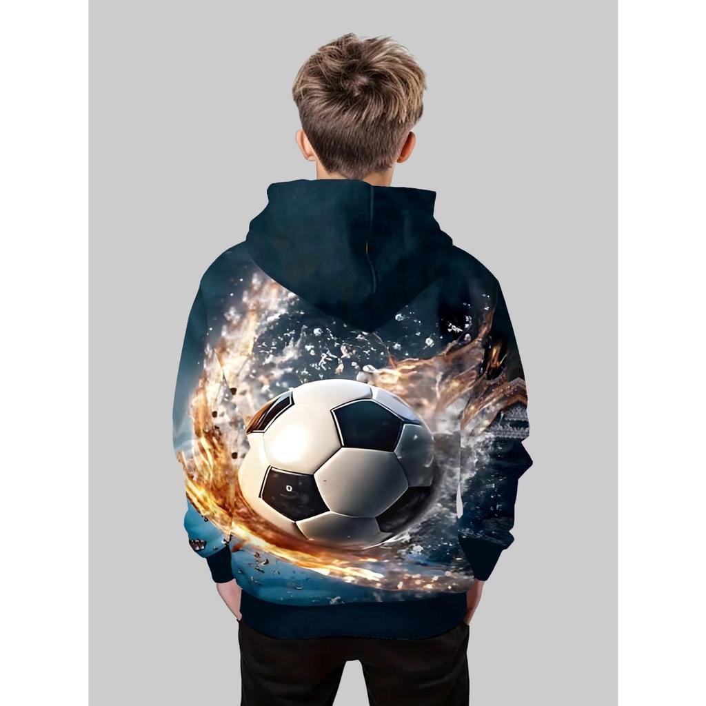 Children's Clothing, Boys' Hoodies, Long Sleeved 3D Printed Spring and Autumn Casual Outdoor Fashion Tops