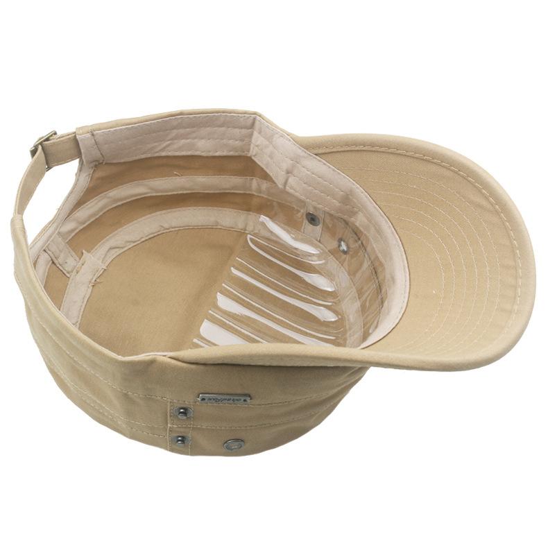 Men's Flat Cap Cottonsummer Outdoor Sun Hat Solid Color Vintage Baseball Cap Military Caps Army Visors Hat Training Cadet Caps