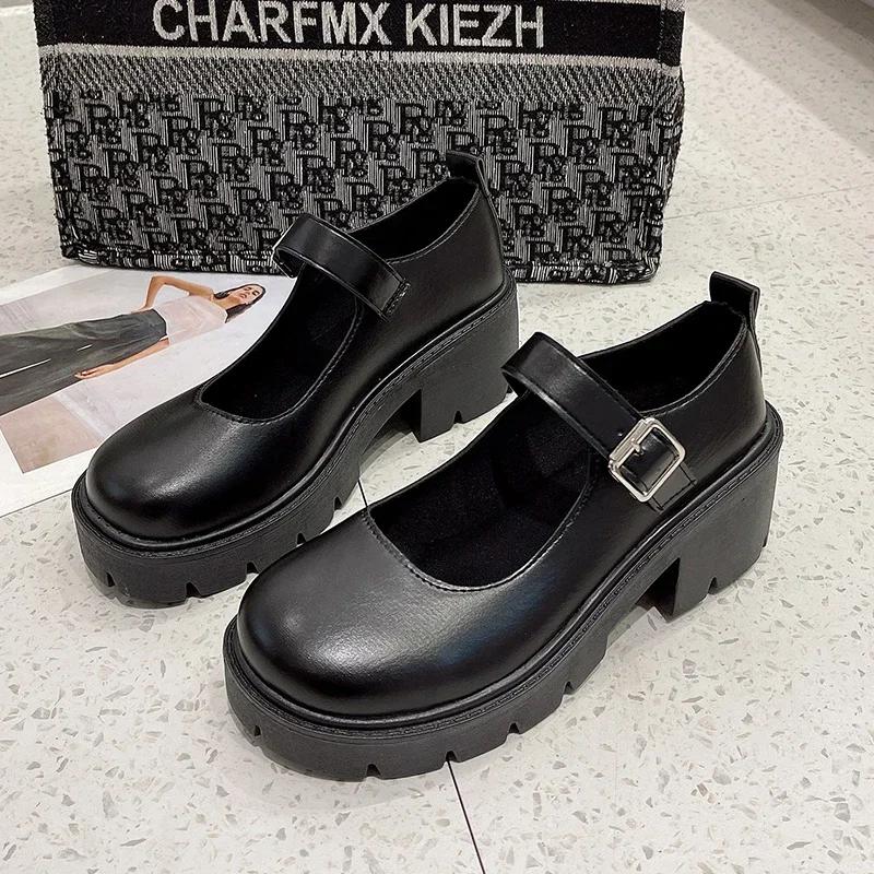 Shoes Platform Shoes Heels Women Japanese Style Vintage Pumps for Women College Student Women's Shoes