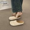 French Niche Roman Style Platform Muller Shoes Children's Summer Wear Hand-woven Hollow Breathable Bag Head Half Slippers