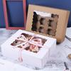 5PCS Paper Cupcake Packaging Boxes Transparent Window Containers Bread Boxes Pastry Racks Suitable for Cookies Snacks Desserts Daily Home Baking