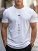 2025 New Men's Cross and Jesus Letter Printed Cotton T-shirt Summer Short Sleeve Tees Casual Male Clothes Oversized Unisex Tops