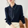 2025 Fall/Winter Women's Fashionable Long Sleeve Chiffon Blouse: Stylish & Versatile
