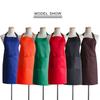 Chef Apron Solid Color Waterproof Polyester Cotton Hanging Neck Apron for Restaurant
