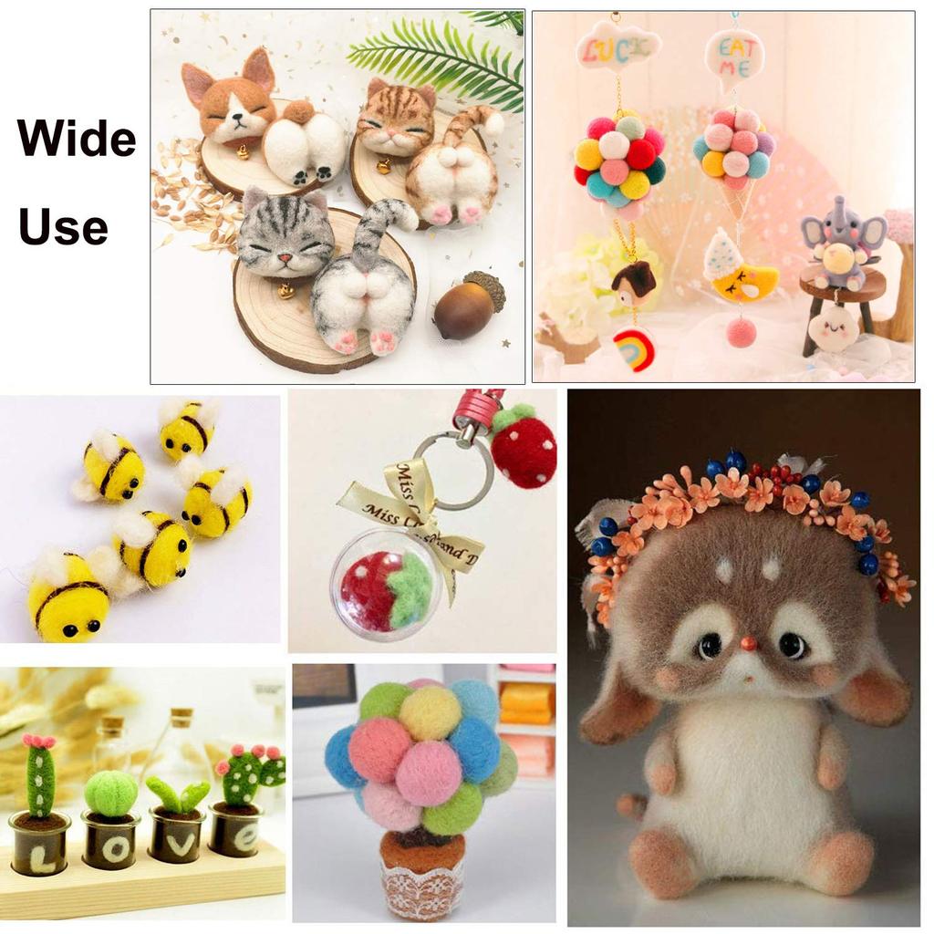 Dennty Wool Felting Kit with 40 Colors of Wool and Needles, Felting Needle Set, Craft Tools, DIY Materials, Beginner's Kit