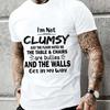 Shirts for Men I'm Not Clumsy Just The Floor Hates Me Sarcastic T-shirts Funny Jokes Tshirt Oversize T Shirt Harajuku Clothing